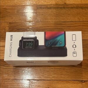 Black Charging Hub for Apple Smartwatch and Smartphone NWT